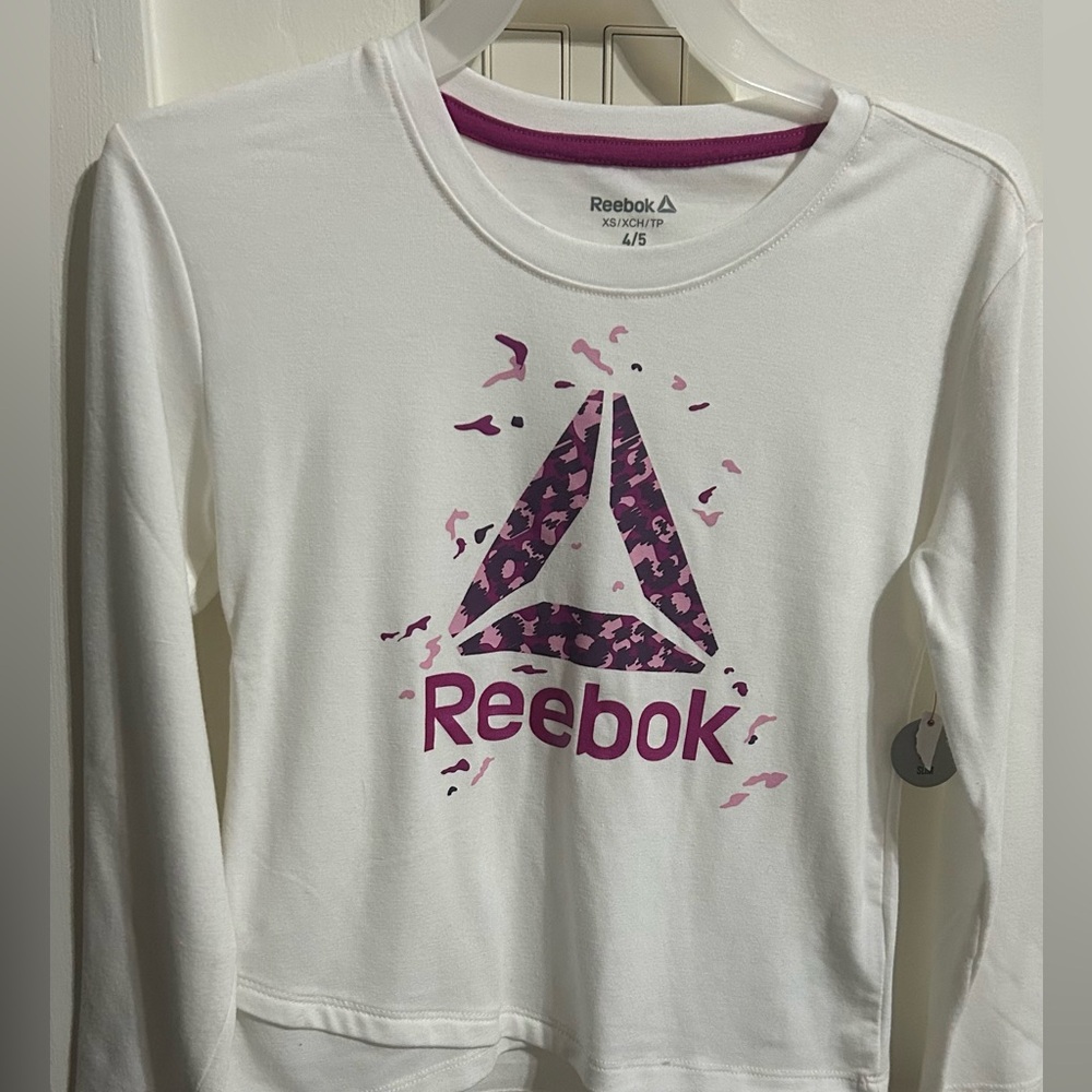 Reebok white long sleeve shirt
